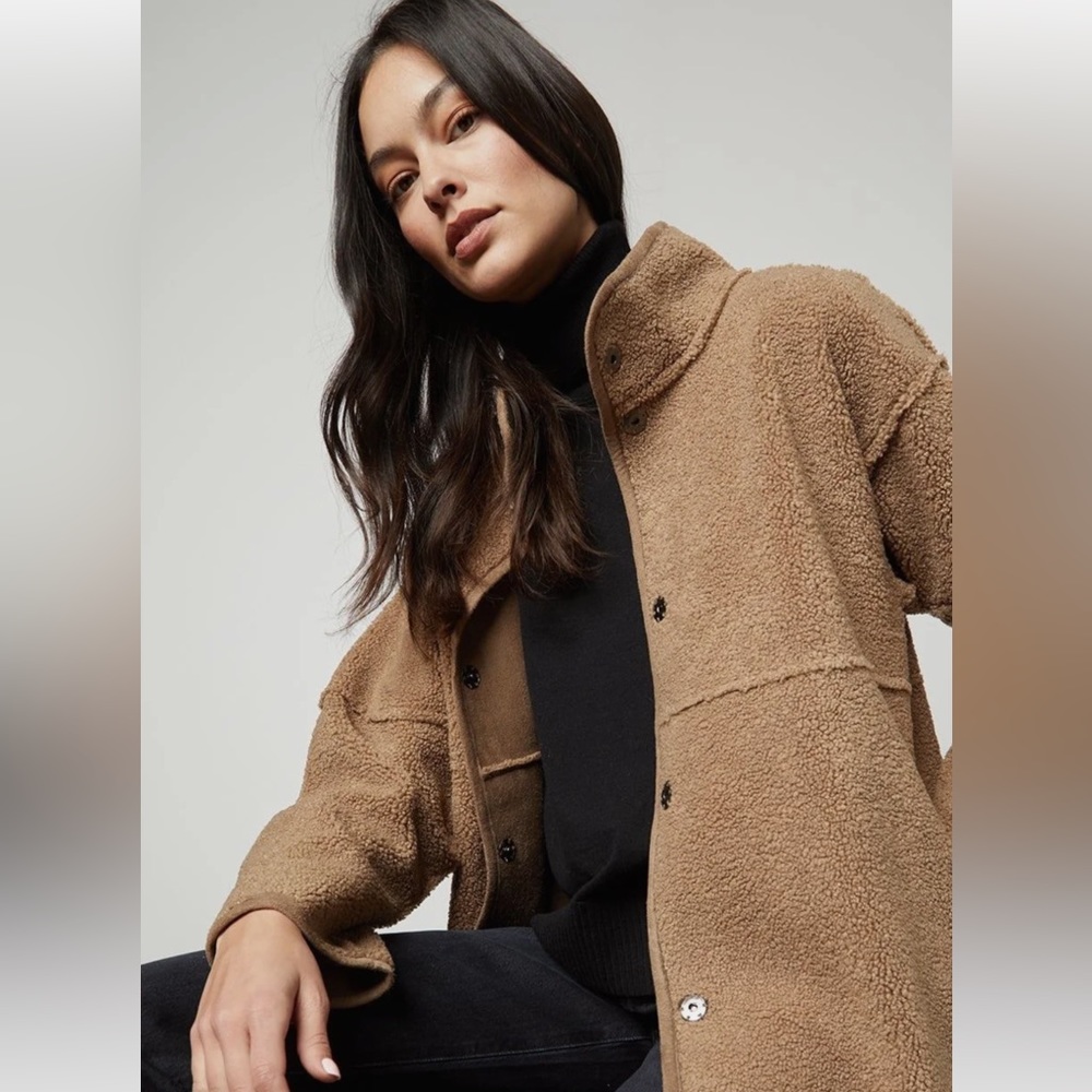 Velvet by Graham & Spencer | Albany Lux Sherpa Reversible Jacket in Cafe XS